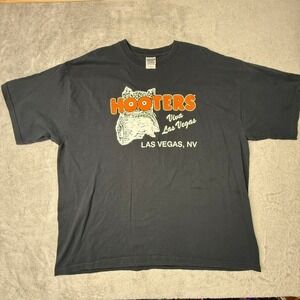 Hooters Viva Las Vegas Graphic T Shirt Gildan Heavyweight Adult XL Black